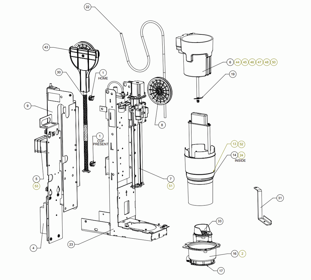 Diagram Diagram and Parts List for IMI2000-CE  Hamilton Beach Drink Mixer